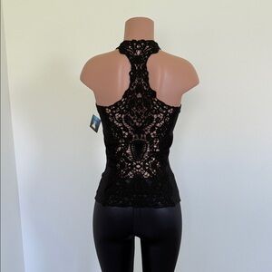 Elegant Black Lace Tank Top